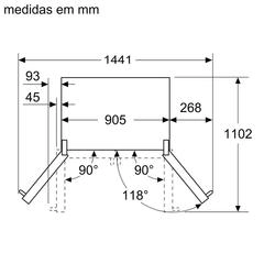 Serie 8 Combinado French Door, 183x90.5 Inox (anti-dedadas)