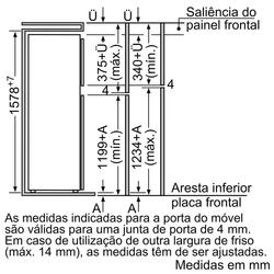 Serie 4 Frigorífico de 2 portas integrável 157.8x54.1 cm