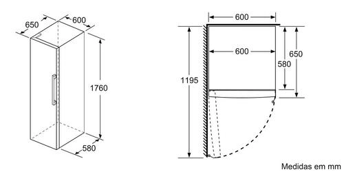 Serie 4 Frigorífico de instalação livre 176 x 60 Branco