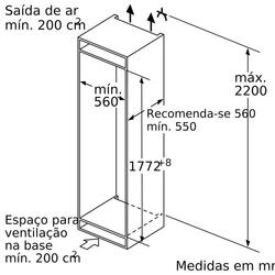 Serie 6 Frigorífico integrável 177.5x56 cm flat hinge