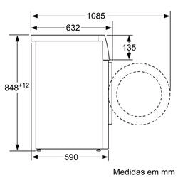 Máquina de Lavar Roupa, 10 kg 1600 rpm